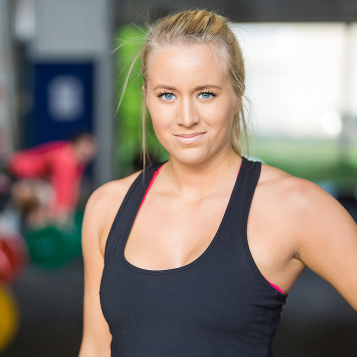 Joanna Gill cooling off after a workout!